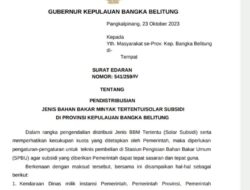 SE Pj Gubernur Babel, Kendaraan Mati Pajak tak Bisa Isi BBM Subsidi