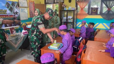 Kodim 0432/Basel Lanjutkan Program Unggulan Dapur Masuk Sekolah SDN 18 Toboali