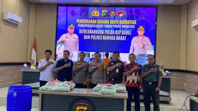 Sat Resnarkoba Polres Bangka Barat Musnahkan Barang Bukti 35 Kg Sabu